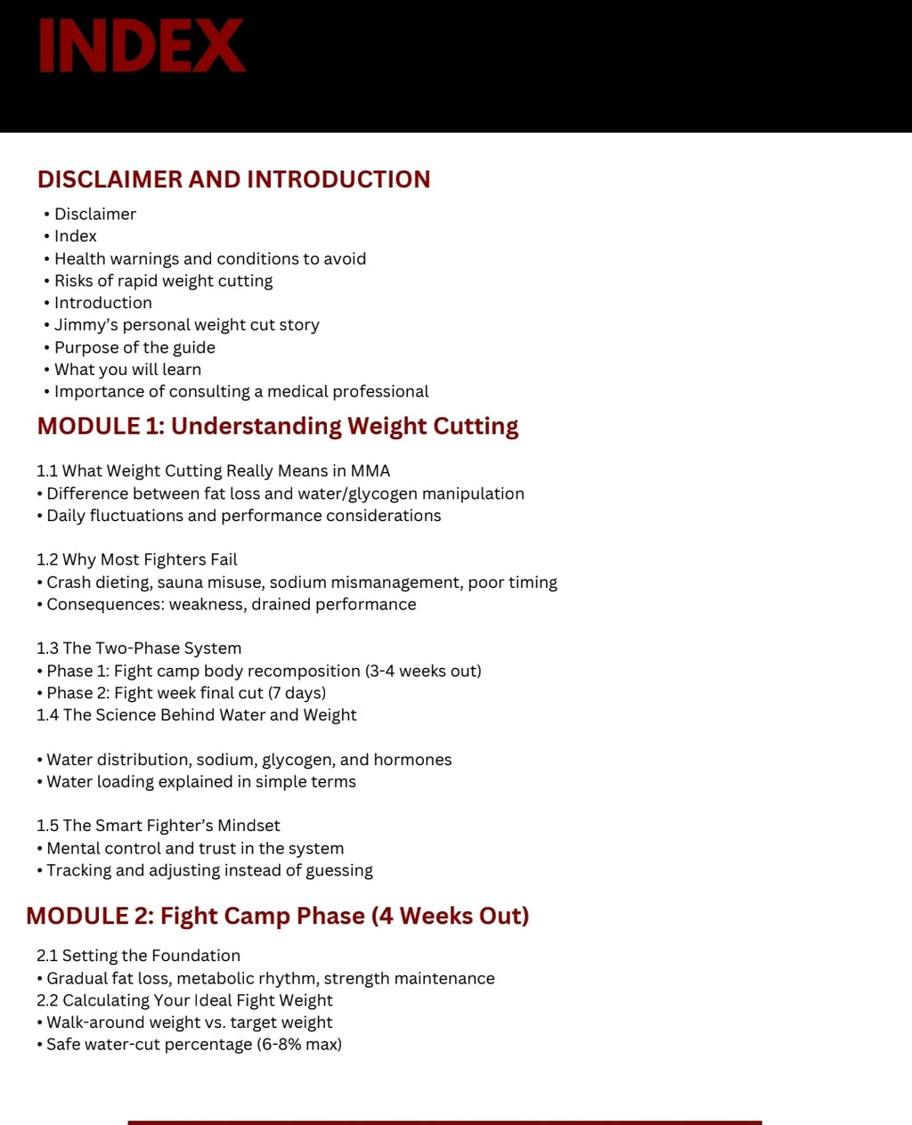 THE FIGHTER'S WEIGHT CUT SYSTEM
