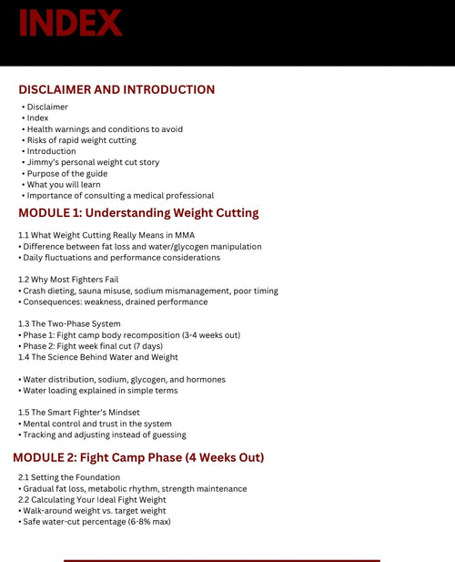 THE FIGHTER'S WEIGHT CUT SYSTEM