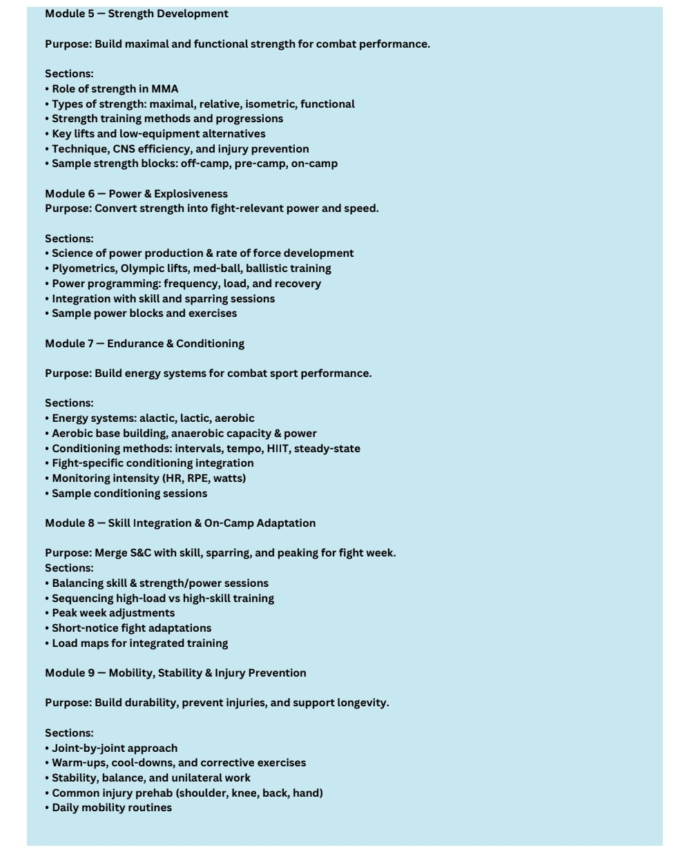 Fighter's Strength and Conditioning System