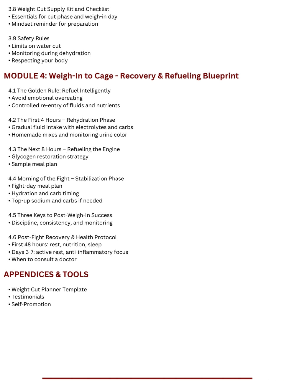 THE FIGHTER'S WEIGHT CUT SYSTEM