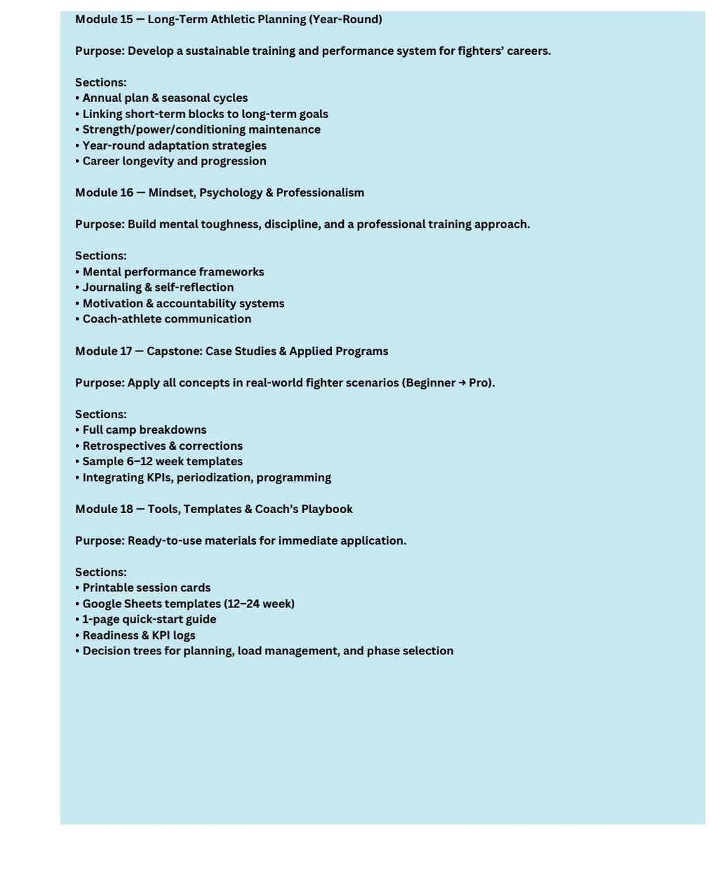 Fighter's Strength and Conditioning System